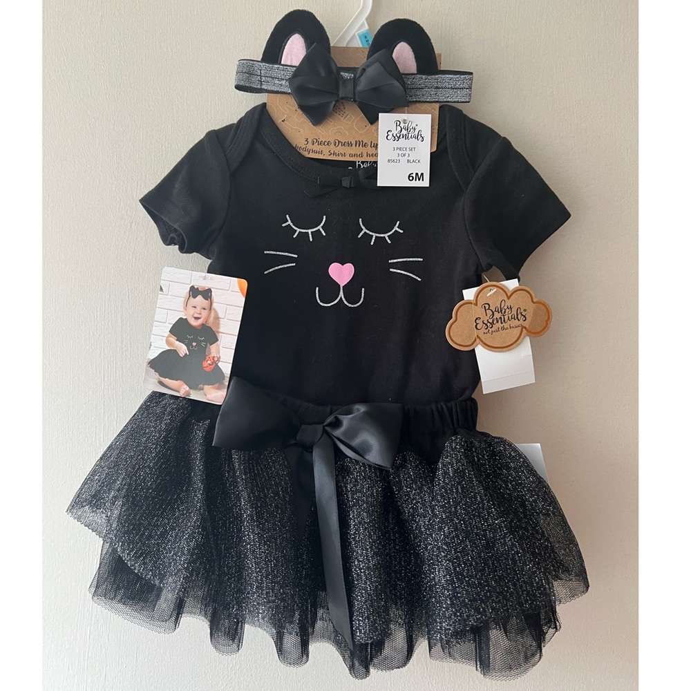 Baby Essentials - 6m black cat 3piece set
